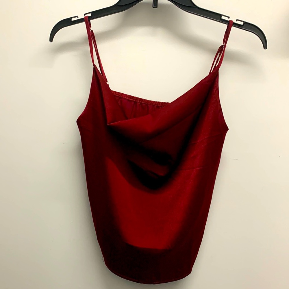 SHEIN crimson size xs satin cowl neck top